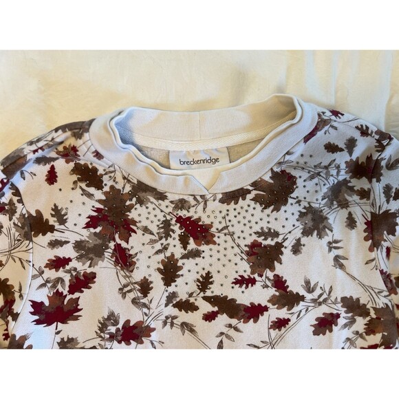 Breckenridge Autumn Leaves & Gems Themed Sweatshirt Top Women’s Small - Picture 2 of 10